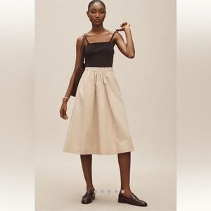 Anthropologie Maeve sleeveless rib poplin twofer midi dress. Size xs